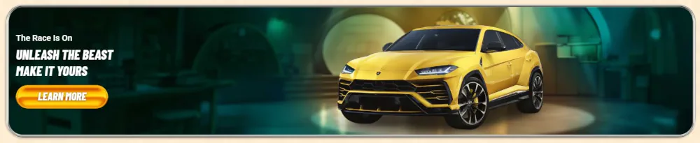 Banner promozionale SUV di lusso "Vegasino Unleash the Beast"